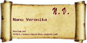 Nanu Veronika névjegykártya